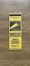 Easly Funeral Service Spangler Hastings Pennsylvania Vintage Matchbook Cover picture