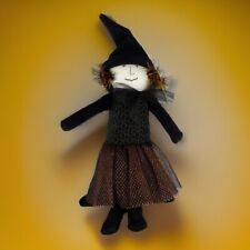 Woof & Poof Halloween Witch Doll Black Velvet Orange Tulle 18” picture