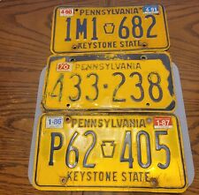 3 Vintage Pennsylvania License Plates picture