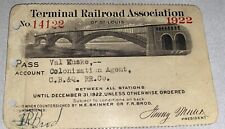 1922 Terminal Railroad of St. Louis Railroad Pass  picture
