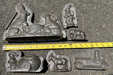 6 antique chocolate molds christmas easter rabbit anton reiche germany Holland picture