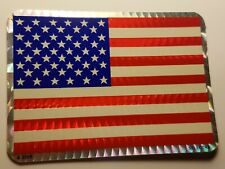 UNITED STATES FLAG USA VINTAGE 1970's PRISM STICKER 2.5 x 3.5 NOS DECAL -NICE picture