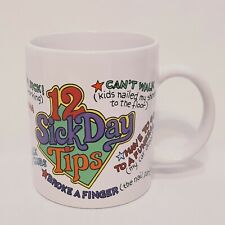 12 Sick Day Tips Coffee Mug 10 oz Cup Joke Funny Sayings Humor Work Excuse picture