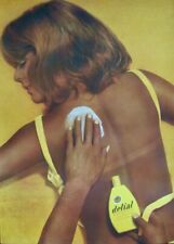 DELIAL tanning sun lotion Vintage 1969 Swiss advertising poster 36x51 RARE NM picture