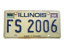 Illinois Land of Lincoln Blue White Metal Expired 1984/85 License Plate FS 2006 picture