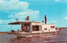 Wabasha MN Fishing Atop Hiawatha Valley Cruise Houseboat~1960s Postcard picture