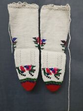 Antique Traditional Folk Handmade Bulgarian Women Woolen Socks from G.Delchev picture