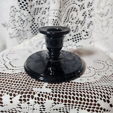 Vintage Black Amethyst Glass Candle Stick Holders picture