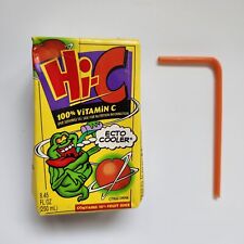 Vintage 90s HI-C Ecto Cooler 1996 Empty Juice Box Straw Rare Slimer Ghostbusters picture