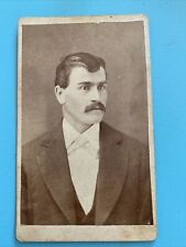 ANTIQUE CDV C. 1880s C.B. SCHUMAKER HANDSOME YOUNG MAN WITH MUSTACHE GALION OHIO picture