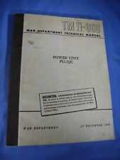 RARE WWII  WAR DEPARTMENT POWER UNIT PU-32/U Manual picture