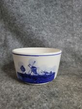 Vintage Ceramic Porcelain Blue White Bowl Windmill Barn Farm Boat Replacement picture