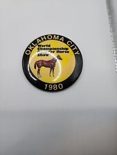 VTG 1980 World Championship Quarter Horse Show Button Pin Oklahoma City OK picture