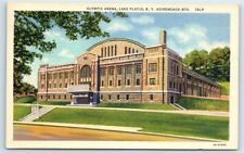 Postcard Olympic Arena, Lake Placid NY linen 1940 G135 picture