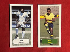 PELE FOOTBALL-SOCCER CARDS BRAZIL & SANTOS CARDS-RARE UK ISSUE-2 LOT-NRMINT-MINT picture