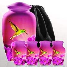 Hummingbird Adult Large Urn for Human Ashes with 4 Small Keepsake Urns picture