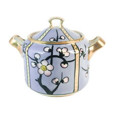 Vintage Noritake Morimura Blue Cherry Blossom Sugar Bowl, Hand Painted Art Deco picture