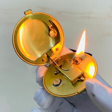 Brass Hand Carved Lighter 1935 Powder Machine Automatic Antique Kerosene Ligter picture