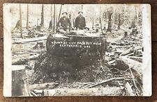 Early RPPC Clatskanie Oregon Lumberjacks Tree Stump Logging Real Photo Postcard picture