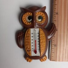Vintage Owl Refrigerator Magnet Plastic Thermometer Googly Eyes Arjon Hong Kong picture