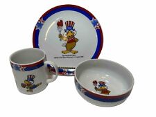 Vintage LAOOC by Papél Sam the Olympic Eagle Plate, Bowl and Cup Set picture