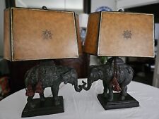Pair Of Large Bronze Elephant Lamps By Maitland Smith picture