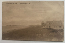 c1910s NY Postcard Northport LI New York Asharoken Beach houses waterfront sepia picture