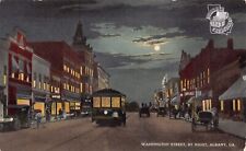 GA~GEORGIA~ALBANY~WASHINGTON STREET BY NIGHT~C.1910 picture
