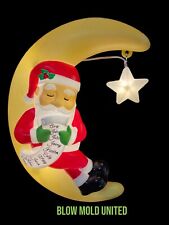 Sleeping Santa /list On The Moon Christmas Holiday Decor Blow Mold 22.5” picture
