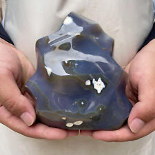 1700g Natural Ocean Jasper Flame Quartz Crystal Freedom Stand Reiki Healing picture
