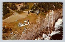Pemaquid Point ME-Maine, Aerial Pemaquid Light House, Vintage c1972 Postcard picture