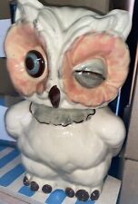 Vintage Shawnee Pottery Winking Owl Cookie Jar 1940's Marked USA Good Condition picture