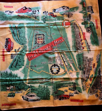 AWESOME Vintage 1953 24hr Heures DU MANS silk scarf picture
