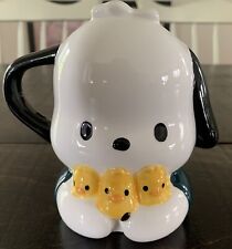 Vintage Sanrio Pochacco holding 3 Baby Chicks Ceramic Mug Cup picture