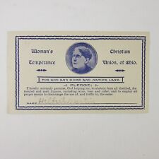 Woman’s Christian Temperance Union Pledge Card Frances Willard Antique c 1910s picture