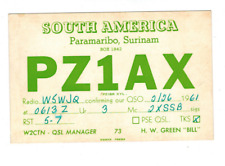 Ham Radio Vintage QSL Card     PZ1AX 1961 SURINAM picture