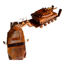 M1070 Combo with M1A1 tank Mahogany Wood Desktop Truck combo Model picture