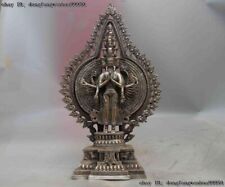 Chinese White Copper Silver 1000 Arms Hands Kwan-Yin Guan Yin Bodhisattva Statue picture