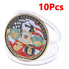 10Pcs US Military Commemorative Coins Grateful Nation Freedom Collectible Art picture