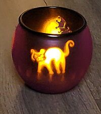 Partylite Halloween Shadows Tealight Candle Holder Cat Pumpkin Bat picture