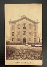 FRANKLIN SCHOOL - ST. PAUL, MINNESOTA - ORIGINAL 1860s CDV PHOTO by R. W. RANSOM picture