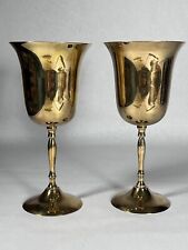 Vintage  2 Solid Brass Goblets 7 3/4