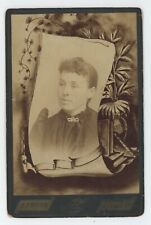 Antique c1880s Tromp L'oeil Cabinet Card Red Backing Beautiful Woman Reading, PA picture