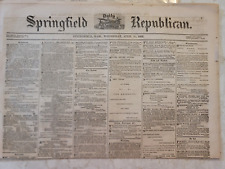 ANTIQUE NEWSPAPER Springfield Republican - 3 DIFFERENT - 1862 (2) & 1863 - #0921 picture