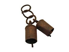 Antique Hand Forged Wrought Iron Hanging Bells Cowbell Rustic Windchimes Country picture