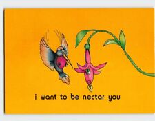 Postcard i want to be nectar you with Flower Bird Comic Art Print USA picture