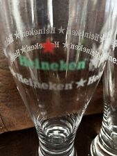 Heineken Tall Pilsner -Original Logo-8.75” -Red Star Replacement-set Of 2 picture