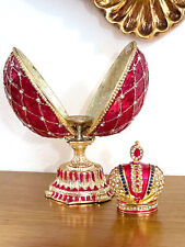 Designer Ruby Faberge Eggs Imperial Royal Faberge egg Trinket Swarovski 24k Gold picture