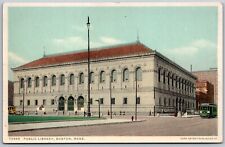 Vtg Boston Massachusetts MA Public Library 1910s View Old Unused Postcard picture