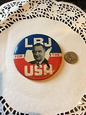 LBJ Lyndon B Johnson 1964 Political Pinback button picture